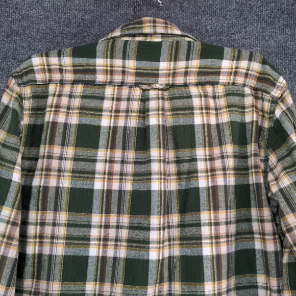 Eddie Bauer Men's Flannel Button-Up Shirt Green Plaid Medium Long Sleeve Cotton - Picture 6 of 12